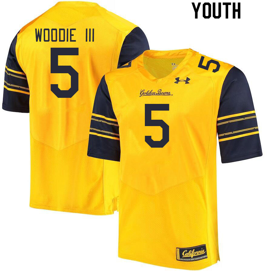 Youth #5 Raymond Woodie III California Golden Bears College Football Jerseys Stitched Sale-Gold